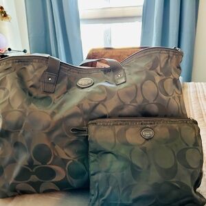 Coach Original Travel Bag and Make up matching small bag